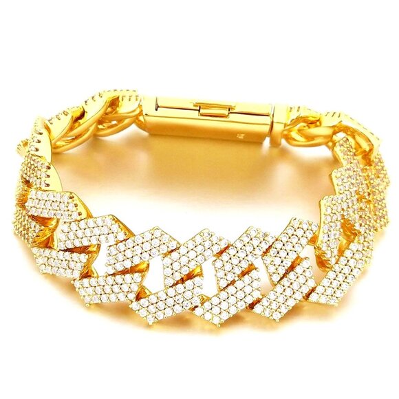 1pc - Hip Hop Yellow Cuban Bracelet 20cm 8 inch